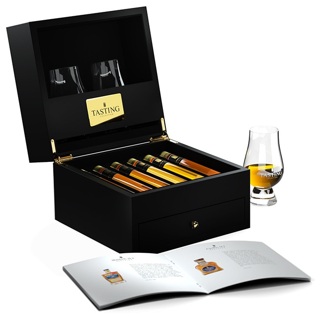 Whiskey gift? 6 Whisky Tasting set in luxury wooden Cabinet