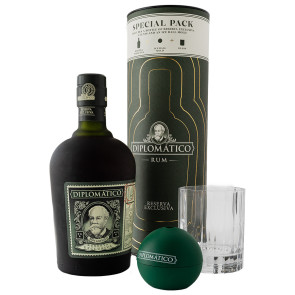 Diplomatico Reserva Exclusiva Geschenk met Ice Ball Mold + Glass (0.7 ℓ)