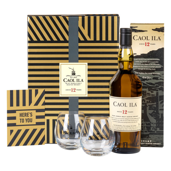 Caol Ila, 12Y Giftpack 2 Glazen