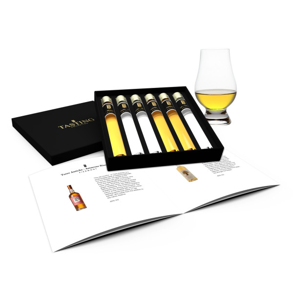 Grappa proeverij 6 Tubes in Luxe Doos